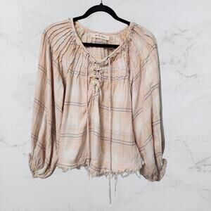 Free People We The Free Cloudbreaker Plaid Tunic XSmall